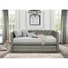 Rosdorf Park Rialto Twin Daybed w/ Trundle Upholstered/Faux leather in Gray | 35.25 H x 84.5 W x 41 D in | Wayfair 498F017EBA6147B88DFEE69EF1D6DB06