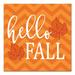 The Holiday Aisle® 'Hello Fall Chevron' - Textual Art Print on Canvas in Green/Orange/White | 12 H x 12 W x 1.75 D in | Wayfair THDA2183 41986234