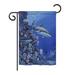 Breeze Decor Shark Reef Coastal 2-Sided Polyester Garden Flag Metal in Blue | 40 H x 28 W in | Wayfair BD-SM-H-107050-IP-BO-DS02-US