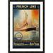 Global Gallery 'French Line/Plymouth to New York/”Paris”' by Harry Hudson Rodmell Framed Vintage Advertisement Paper in White | Wayfair