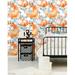 Zoomie Kids Evie Removable Watercolor Fox Nursery Wallpaper 8.33' L x 25" W Peel & Stick Wallpaper Roll Vinyl in Orange/White | 25 W in | Wayfair