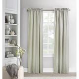 Canora Grey Teri Ticking Striped Room Darkening Thermal Rod Pocket Curtain Panels Metal in Green/Blue | 72 H in | Wayfair