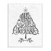 The Holiday Aisle® 'Holiday Merry Christmas Typography Tree' Graphic Art Print Wood in Brown | 15 H x 10 W x 0.5 D in | Wayfair