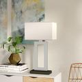 Ivy Bronx Cokato 29" Table Lamp Linen/Metal in Gray/White | 29 H x 16 W x 9 D in | Wayfair WDLN1364 39528862