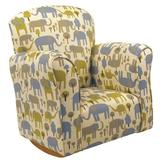 Harriet Bee Starla Child Trunk Tales Cotton Rocking Chair Cotton in Blue/Brown/Gray | 23.5 H x 22 W x 15.5 D in | Wayfair