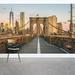 Wallums Wall Decor Brooklyn Bridge Path 8' x 144" 3 Piece Wall Mural Fabric in Brown/White | 144 W in | Wayfair 496266816-144x96