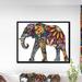 East Urban Home 'Yellow Cheerful Elephant' Graphic Art Print Canvas in Gray/Yellow | 30" H x 40" W x 1.5" D | Wayfair