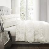 Nova Ruffle Comforter White 3Pc Set Full/Queen - Lush Decor 16T002506