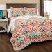 Clara Quilt Turquoise/Tangerine 3Pc Set King - Lush Decor 16T000187