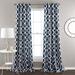 Edward Trellis Room Darkening Window Curtain Navy Set 52x84 - Half Moon C32725P15-000