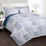 Monique Quilt Blue 3Pc Set King - Lush Decor C25499P14-000