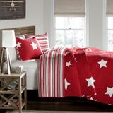 Star Quilt Red 2Pc Set Twin - Lush Decor C22757P14-000