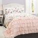 Flutter Butterfly Quilt Pink 3Pc Set Full/Queen - Lush Decor 16T000816