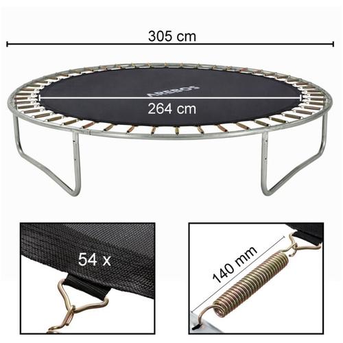 Trampolin Sprungmatte ø 264 cm für Trampoline mit ø 305 cm, 54 Ösen und einer Federlänge von 140 mm