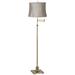 360 Lighting Westbury Taupe Gray Shade Brass Swing Arm Floor Lamp