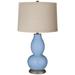 Color Plus Double Gourd 29 1/2" Linen Shade Placid Blue Table Lamp