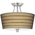 Bamboo Wrap Tapered Drum Giclee Ceiling Light