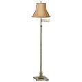 360 Lighting Westbury Tan and Brass Adjustable Swing Arm Floor Lamp