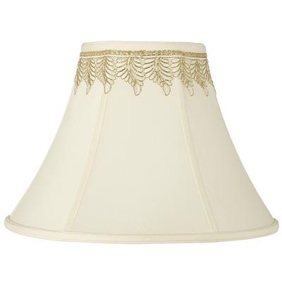 Creme Shade with Embroidered Leaf Trim 7x16x12 (Spider)