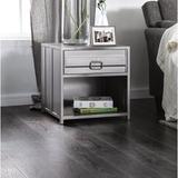 Williston Forge Adame 1 Drawer Nightstand Metal in Gray | 19.88 H x 19.88 W x 17.38 D in | Wayfair 6EC33050DDF6406E969E70A7E507295A