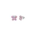 Chanteur Designs Girls' Earrings pink/multi - Pink Crystal & Sterling Silver Butterfly Stud Earrings