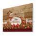 East Urban Home 'Christmas Snowman on Gold w/ Flying Reindeer' Graphic Art Wood/Metal in Brown | 30 H x 40 W x 0.78 D in | Wayfair