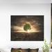 East Urban Home 'Lonely Tree Under Dramatic Sky' Graphic Art Canvas/Metal in Black | 20 H x 40 W x 1 D in | Wayfair