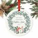 The Holiday Aisle® Personalized My First Christmas 2017 Ball Ornament Metal in Gray/White | 3.5 H x 3.5 W in | Wayfair