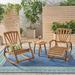 Bay Isle Home™ Maddox Solid Wood 2 - Person Seating Group Wood/Natural Hardwoods in Brown | Outdoor Furniture | Wayfair