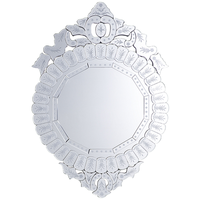 Wandspiegel Silber MDF/Glas Oval 70 cm Elegant Glamour