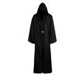 xingyueshop Adult Movie Costume Halloween Mens Medieval Costume White/Brown/Black Tunic with Brown/Black Hooded Cape Cloak Robe,M