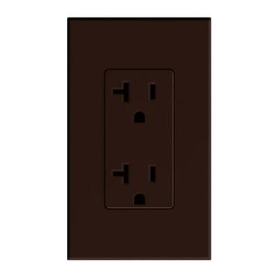 Lutron 67915 - NTR-20-BR NOVA T RECEPTACLE 20AMP BROWN Traditional Wall Outlets