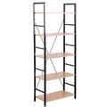 WOLTU Shelf Unit Shelving Storage 5 Tiers Shelves Bookcase Garage Shed Storage Rack Wooden Black and Light Oak RGB9308hei