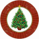 Amscan Christmas Twinkling Tree Paper Appetizer Plate Plastic in Green/Red | Wayfair 749729