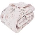 Catherine Lansfield Canterbury Floral Reversible Quilted 220x230cm Bedspread Blush Pink