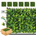 ULAND Artificial Hedges Plant Wall Panels, 6PCS Greenery Ivy Fence Screening, Home Garden Outdoor Wall Decoration 50 x 50cm (A009,6)