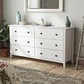 Grain Wood Furniture Greenport 6 Drawer 63.75" Solid Wood Double Dresser Wood in White | 33.25 H x 63.75 W x 18 D in | Wayfair GP0503