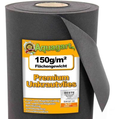 Aquagart - 12m² Gartenvlies Unkrautvlies Unkrautfolie Mulchfolie Mulchvlies 150g 2m breit