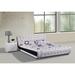 Rosdorf Park Cuvier Tufted Platform Bed Upholstered/Faux leather in White/Black | 28.5 H x 79.6 W x 102 D in | Wayfair