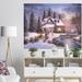 The Holiday Aisle® 'Winter Christmas Scene a Treasured Time' Painting Canvas in Indigo | 12 H x 20 W x 1 D in | Wayfair