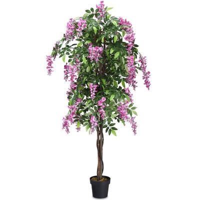 Costway 6-Feet Artificial Wisteria Silk Indoor-Out...