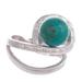 Verdant Infinity,'Natural Chrysocolla Cocktail Ring from Peru'