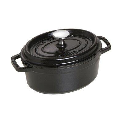 Staub Cast Iron 1.06-qt Oval Cocotte Non Stick/Enameled Cast Iron/Cast Iron in Black | 4.57 H x 8.82 W in | Wayfair 1101725