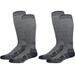 MidwayUSA Men's Midweight Tall Crew Hunting Socks Merino Wool/Nylon 2 Pairs, Gray/Blue SKU - 621714