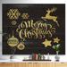 The Holiday Aisle® Handwritten Merry Christmas Wish w/ Reindeer Star Christmas Tree Balls - Textual Art Print in Gray/White/Brown | Wayfair