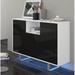 Orren Ellis Bellbrook 47.2" Wide Sideboard Wood in White/Black | 35.4 H x 47.2 W x 14.2 D in | Wayfair B48021FE667848A080C9CE661E99CE50