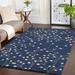 Blue/Navy 0.16 in Area Rug - Langley Street® Elsberry Floral Handmade Tufted Wool Navy Area Rug Wool | 0.16 D in | Wayfair