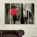 Red Barrel Studio® Paris Stroll II by Sue Schlabach - 3 Piece Multi-Piece Image Print on Canvas in Black/Gray/Red | 24 H x 32 W x 2 D in | Wayfair