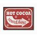 The Holiday Aisle® 'Holiday Distressed White & Vintage Sign Hot Cocoa Served Here' Graphic Art Print Wood in Brown | 14 H x 11 W x 1.5 D in | Wayfair