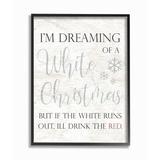 The Holiday Aisle® 'Holiday Christmas Drink Funny Script Typography' Graphic Art Print Wood/Canvas in Brown | 20 H x 16 W x 1.5 D in | Wayfair